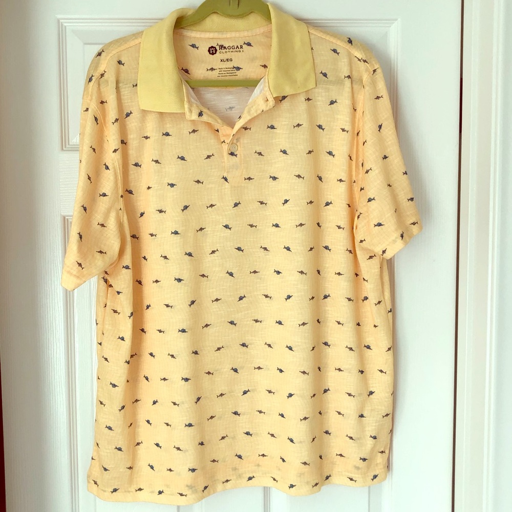 Haggar short sleeve sail fish print knit polo
